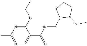 4-Ethoxy-N-[(1-ethyl-2-pyrrolidinyl)methyl]-2-methyl-5-pyrimidinecarboxamide Struktur