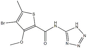 4-Bromo-3-methoxy-5-methyl-N-(1H-tetrazol-5-yl)thiophene-2-carboxamide Struktur