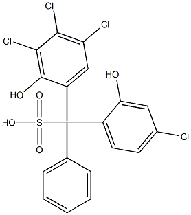 (4-Chloro-2-hydroxyphenyl)(3,4,5-trichloro-2-hydroxyphenyl)phenylmethanesulfonic acid Struktur