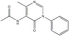 5-Acetylamino-6-methyl-3-phenylpyrimidin-4(3H)-one Struktur