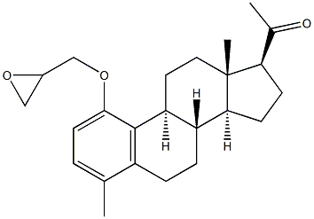 1-(Oxiranylmethoxy)-4-methyl-19-norpregna-1,3,5(10)-trien-20-one Struktur