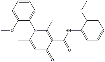 1,4-Dihydro-N,1-bis(o-methoxyphenyl)-4-oxo-2,6-dimethylnicotinamide Struktur