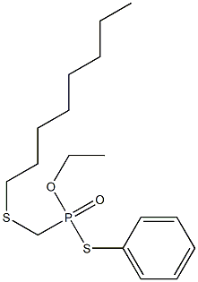 (Octylthiomethyl)thiophosphonic acid O-ethyl S-phenyl ester Struktur