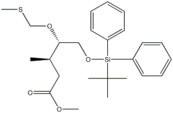 (3R,4S)-5-[(tert-Butyldiphenylsilyl)oxy]-4-(methylthiomethoxy)-3-methylpentanoic acid methyl ester Struktur