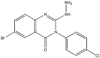 2-Hydrazino-6-bromo-3-(4-chlorophenyl)quinazolin-4(3H)-one Struktur