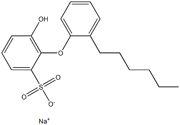 6-Hydroxy-2'-hexyl[oxybisbenzene]-2-sulfonic acid sodium salt Struktur