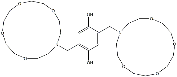 2,5-Bis[(1,4,7,10-tetraoxa-13-azacyclopentadecan-13-yl)methyl]benzene-1,4-diol Struktur