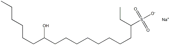 12-Hydroxyoctadecane-3-sulfonic acid sodium salt Struktur