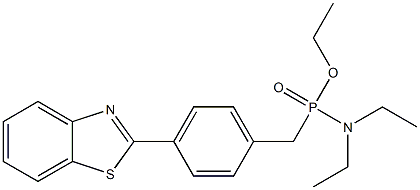 Diethylamino-[4-(benzothiazol-2-yl)phenylmethyl]phosphinic acid O-ethyl ester Struktur