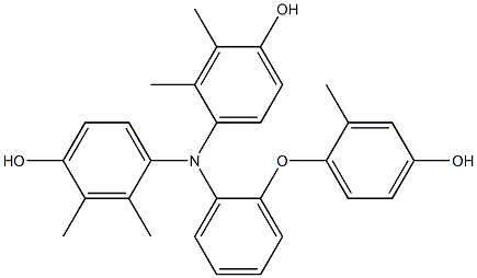 N,N-Bis(4-hydroxy-2,3-dimethylphenyl)-2-(4-hydroxy-2-methylphenoxy)benzenamine Struktur