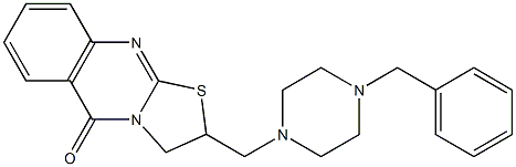 2-(4-Benzyl-1-piperazinylmethyl)-2,3-dihydro-5H-thiazolo[2,3-b]quinazolin-5-one Struktur