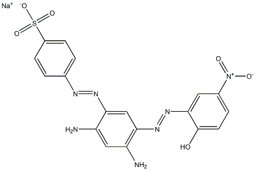 4-[[2,4-Diamino-5-[(2-hydroxy-5-nitrophenyl)azo]phenyl]azo]benzenesulfonic acid sodium salt Struktur