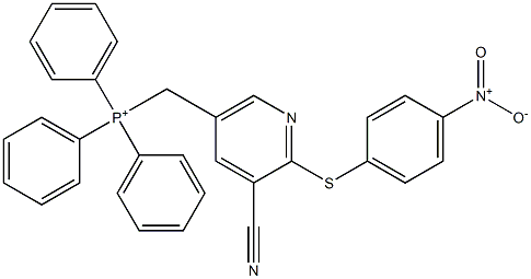 Triphenyl[[3-cyano-2-(p-nitrophenylthio)pyridin-5-yl]methyl]phosphonium Struktur