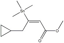 (E)-3-(Trimethylstannyl)-4-cyclopropyl-2-butenoic acid methyl ester Struktur