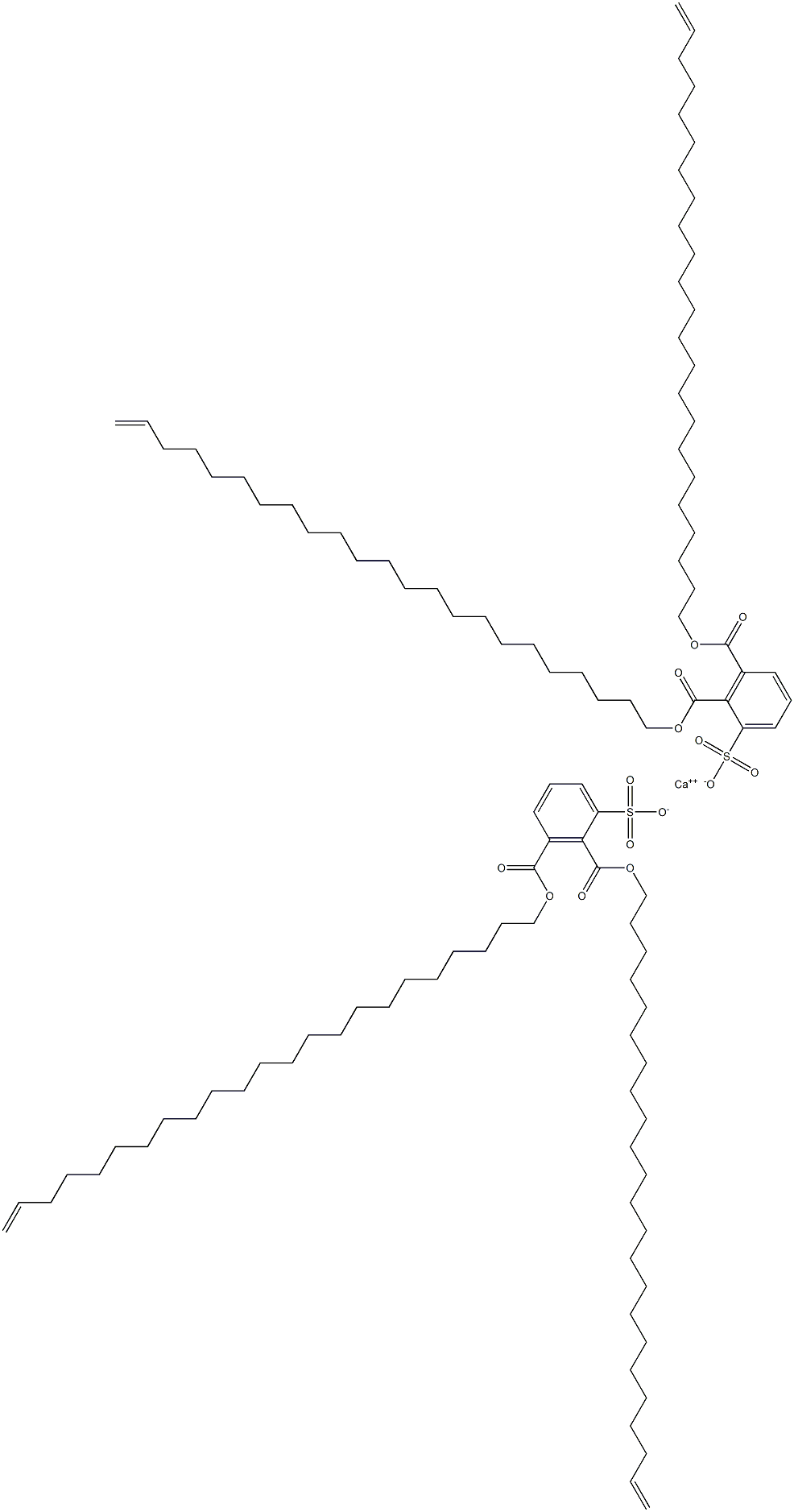 Bis[2,3-di(22-tricosenyloxycarbonyl)benzenesulfonic acid]calcium salt Structure