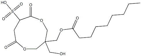 Nonanoic acid [1-(hydroxymethyl)-4,7-dioxo-6-sulfo-3,8-dioxacyclononan-1-yl]methyl ester Struktur