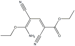 5-Amino-2,4-dicyano-5-ethoxy-2,4-pentadienoic acid ethyl ester Struktur