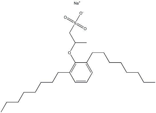 2-(2,6-Dioctylphenoxy)propane-1-sulfonic acid sodium salt Struktur