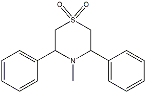 3,5-Diphenyl-4-methyltetrahydro-2H-1,4-thiazine 1,1-dioxide Struktur