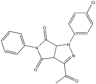 1,3a,4,5,6,6a-Hexahydro-3-acetyl-4,6-dioxo-5-(phenyl)-1-(4-chlorophenyl)pyrrolo[3,4-c]pyrazole Struktur