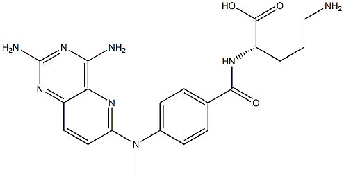 (S)-5-Amino-2-[4-[(2,4-diaminopyrido[3,2-d]pyrimidin-6-yl)methylamino]benzoylamino]valeric acid Struktur