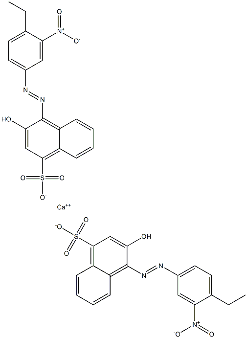 Bis[1-[(4-ethyl-3-nitrophenyl)azo]-2-hydroxy-4-naphthalenesulfonic acid]calcium salt Struktur