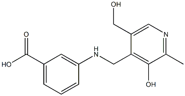 3-[[(5-(Hydroxymethyl)-2-methyl-3-hydroxypyridin-4-yl)methyl]amino]benzoic acid Struktur