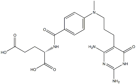 N-[4-[[3-[(2,4-Diamino-1,6-dihydro-6-oxopyrimidin)-5-yl]propyl]methylamino]benzoyl]-L-glutamic acid Struktur