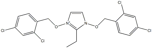 1,3-Bis(2,4-dichlorobenzyloxy)-2-ethyl-1H-imidazol-3-ium Struktur