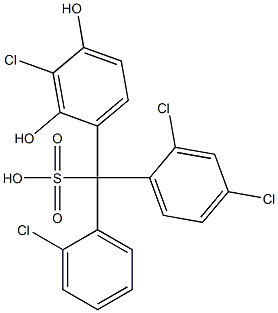 (2-Chlorophenyl)(2,4-dichlorophenyl)(3-chloro-2,4-dihydroxyphenyl)methanesulfonic acid Struktur