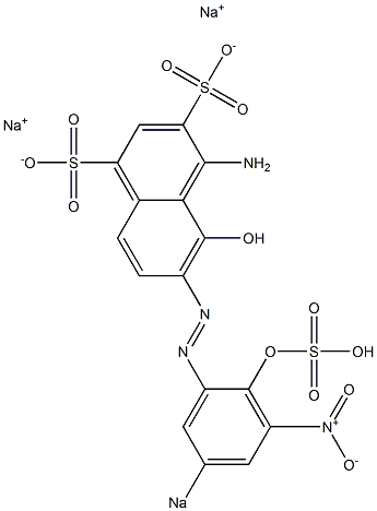 4-Amino-5-hydroxy-6-[(2-hydroxy-3-nitro-5-sodiosulfophenyl)azo]naphthalene-1,3-disulfonic acid disodium salt Struktur