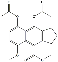 2,3-Dihydro-8,9-diacetoxy-5-methoxy-1H-benz[f]indene-4-carboxylic acid methyl ester Struktur