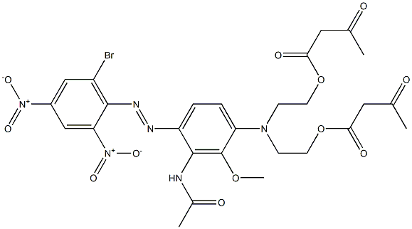 Bis(acetoacetic acid)[3-acetylamino-4-[(6-bromo-2,4-dinitrophenyl)azo]-2-methoxyphenylimino]bisethylene ester Struktur