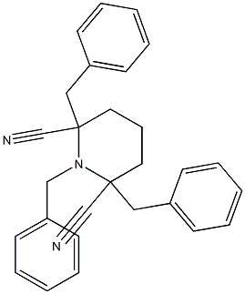 1,2,6-Tribenzylpiperidine-2,6-dicarbonitrile Struktur