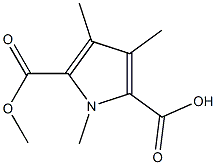 1,3,4-Trimethyl-1H-pyrrole-2,5-dicarboxylic acid 2-methyl ester Struktur