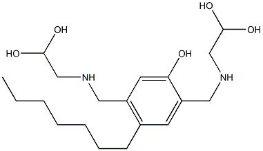 2,5-Bis[[(2,2-dihydroxyethyl)amino]methyl]-4-heptylphenol Struktur