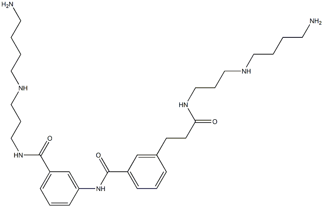 3-[[3-[3-[[3-[(4-Aminobutyl)amino]propyl]amino]-3-oxopropyl]benzoyl]amino]-N-[3-[(4-aminobutyl)amino]propyl]benzamide Struktur