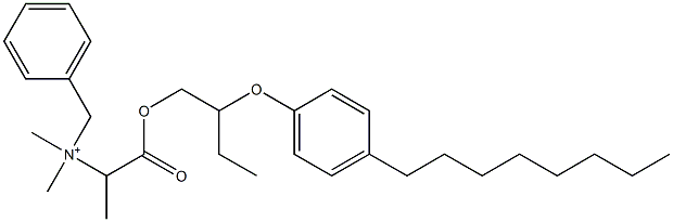 N,N-Dimethyl-N-benzyl-N-[1-[[2-(4-octylphenyloxy)butyl]oxycarbonyl]ethyl]aminium Struktur