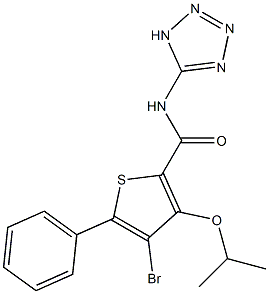 3-Isopropyloxy-4-bromo-5-phenyl-N-(1H-tetrazol-5-yl)thiophene-2-carboxamide Struktur