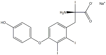 (S)-2-Amino-3-[4-(4-hydroxyphenoxy)-2,3-diiodophenyl]-2-iodopropanoic acid sodium salt Struktur