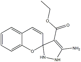 3'-Aminospiro[2H-1-benzopyran-2,5'(4'H)-[1H]pyrazole]-4'-carboxylic acid ethyl ester Struktur