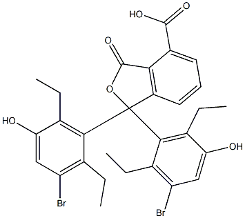 1,1-Bis(3-bromo-2,6-diethyl-5-hydroxyphenyl)-1,3-dihydro-3-oxoisobenzofuran-4-carboxylic acid Struktur