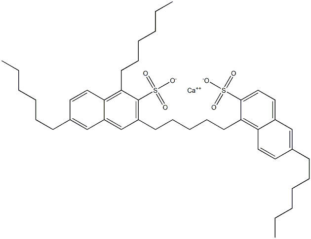 Bis(1,6-dihexyl-2-naphthalenesulfonic acid)calcium salt Struktur