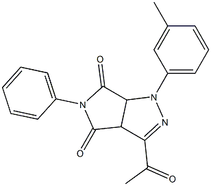 1,3a,4,5,6,6a-Hexahydro-3-acetyl-4,6-dioxo-5-(phenyl)-1-(3-methylphenyl)pyrrolo[3,4-c]pyrazole Struktur