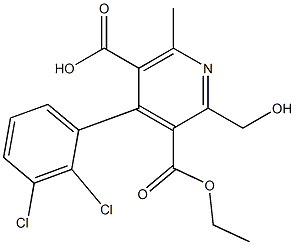 2-Hydroxymethyl-6-methyl-4-(2,3-dichlorophenyl)pyridine-3,5-dicarboxylic acid 3-ethyl ester Struktur