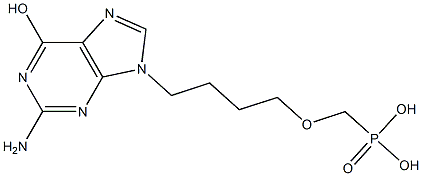 [4-(2-Amino-6-hydroxy-9H-purin-9-yl)butoxy]methylphosphonic acid Struktur