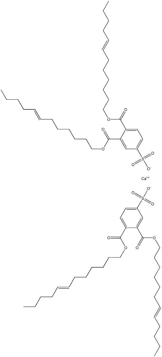 Bis[3,4-di(7-dodecenyloxycarbonyl)benzenesulfonic acid]calcium salt Struktur