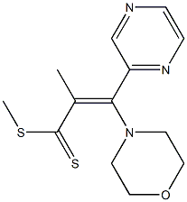 3-(Morpholin-4-yl)-3-(2-pyrazinyl)-2-methylpropenedithioic acid methyl ester Struktur