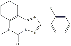 2-(2-Fluorophenyl)-7,8,9,10-tetrahydro-6-methyl[1,2,4]triazolo[1,5-c]quinazolin-5(6H)-one Struktur