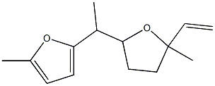 Tetrahydro-2-methyl-5-[1-(5-methyl-2-furyl)ethyl]-2-vinylfuran Struktur